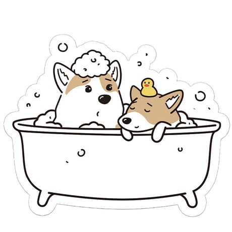 【予約販売】 コーギー犬 ノエル&モナ 犬 ステッカー 3枚セット SU023NN