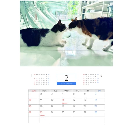 【予約販売】 リュックと愉快な仲間たち 猫 2026年 壁掛け カレンダー KK26337