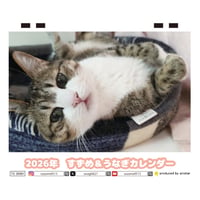 【予約販売】 すずめ＆うなぎ 猫 2026年 卓上カレンダー TC26092