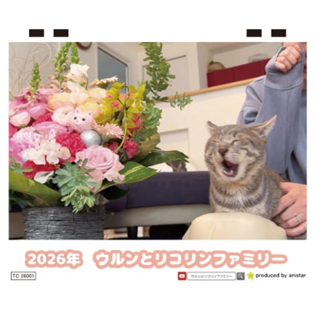 【予約販売】 猫のウルン＆リコリン 2026年 卓上 カレンダー TC26298
