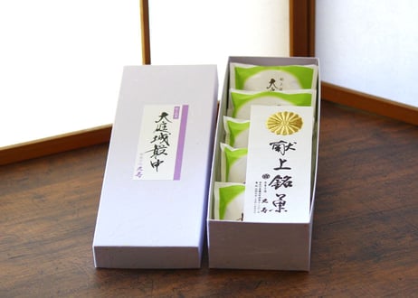 【御菓子処　丸寿】湘南・藤沢 献上銘菓「大庭城最中　5個入り」（商品コード：TF180486）