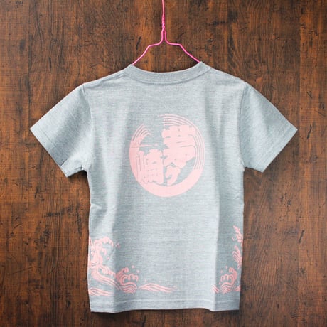 「茅ヶ崎Tシャツ」田村屋オリジナルデザイン　グレー×ピンク（送料込み）（商品コード：TA190049）