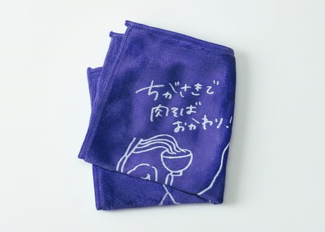【minigara】茅ヶ崎で肉そばおかわり！タオルハンカチ （商品コード:TG670584）