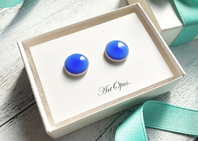 ArtOpus.】SeaScapeシリーズ 陶磁器ピアス(イヤリング）【緑】【青