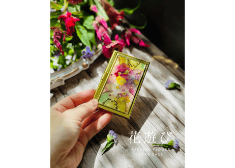 花遊び｜押し花名刺ケース（受注制作・お届けまで約2〜3週間）
