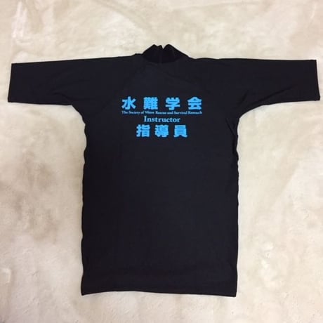 ラッシュガード厚手生地　黒（半袖）