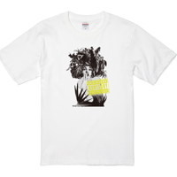 ADVISORY_Tシャツ/ネオンイエロー【ボディ白×プリント黒＆ネオンイエロー】