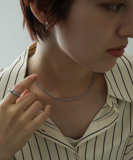 金属アレルギー対応 ニュアンスデザインチェーンネックレス サージカルステンレス swn46045ogg