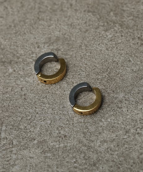 金属アレルギー対応 ２WAYバイカラーフープイヤーカフ 13mm 両耳用 swy13045ogg