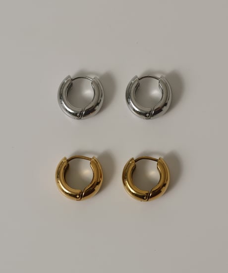 金属アレルギー対応 シンプルドロップフープピアス 両耳用 サージカルステンレス swp51045ogg