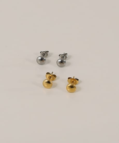 金属アレルギー対応 シンプル立体ボタンピアス 両耳用 サージカルステンレス swp17065ogg