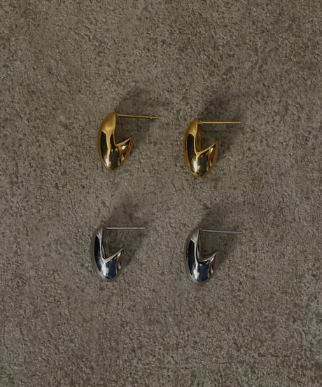 金属アレルギー対応 ぽってりニュアンスデザインピアス サージカルステンレス swp10085ogg