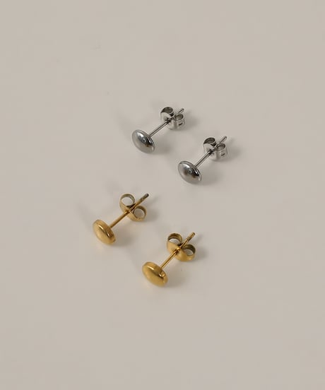 金属アレルギー対応 シンプル立体ボタンピアス 両耳用 サージカルステンレス swp17065ogg