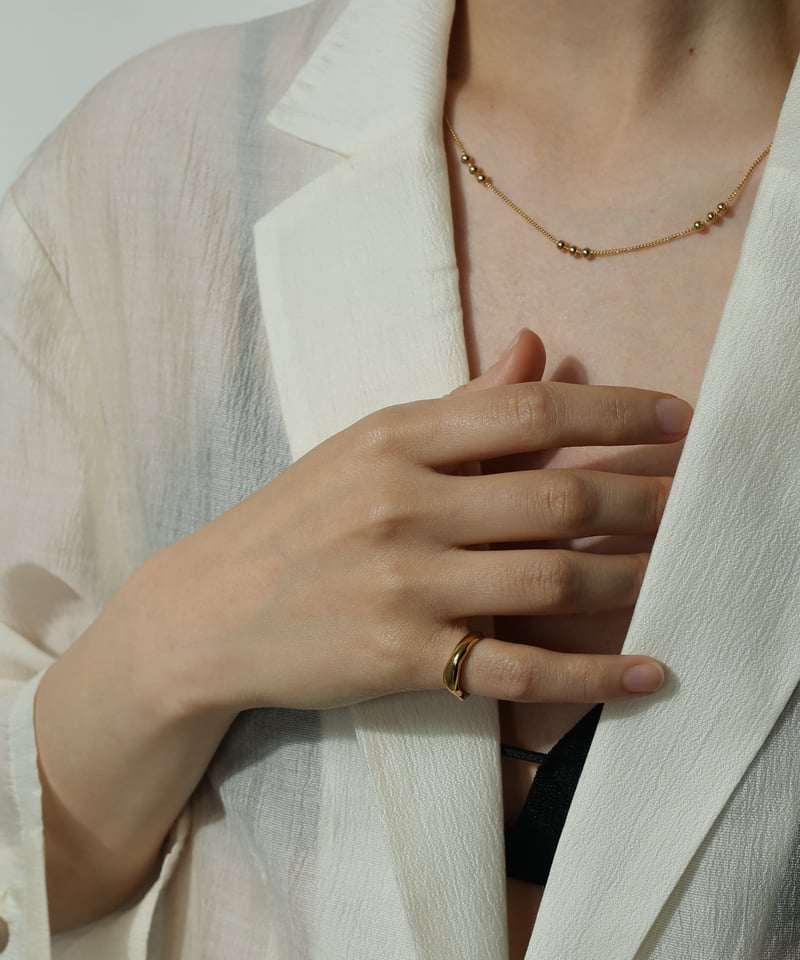 金属アレルギー対応 ニュアンスウェーブピンキーリング 4号