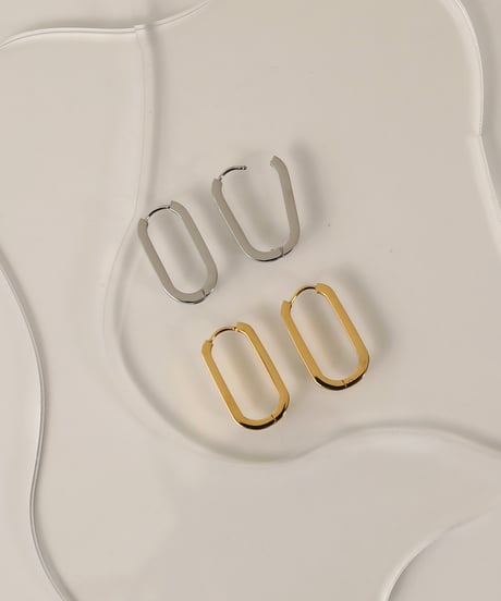 金属アレルギー対応 シンプルオーバルピアス 両耳用 サージカルステンレス swp52065ogg