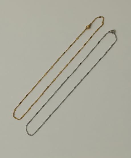 金属アレルギー対応 変形華奢チェーンネックレス サージカルステンレス swn09125ogg