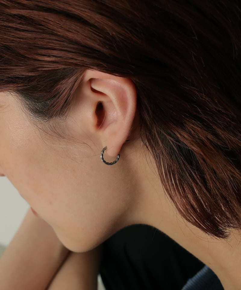 金属アレルギー対応 スクリューカットフープピアス 10mm 両耳用