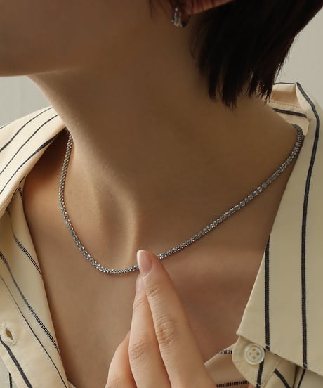 金属アレルギー対応 ニュアンスデザインチェーンネックレス サージカルステンレス swn46045ogg