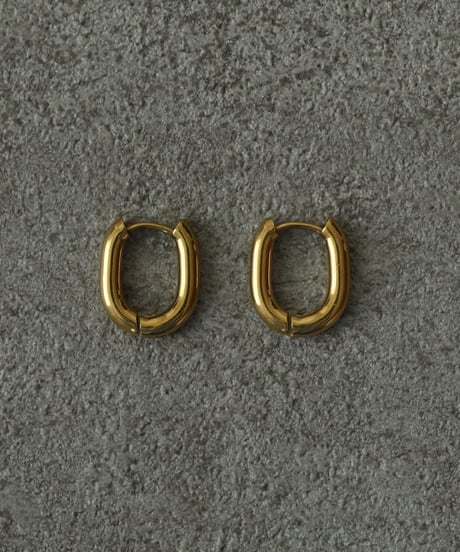 金属アレルギー対応 オーバルデザインピアス 両耳用 サージカルステンレス swp03045ogg