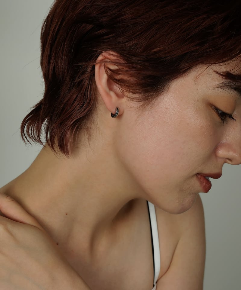 金属アレルギー対応 ニュアンスミニフープピアス 両耳用 サージカル