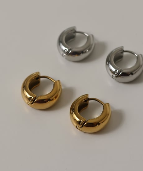 金属アレルギー対応 シンプルドロップフープピアス 両耳用 サージカルステンレス swp51045ogg