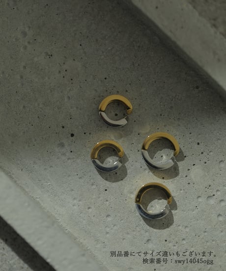 金属アレルギー対応 ２WAYバイカラーフープイヤーカフ 13mm 両耳用 swy13045ogg