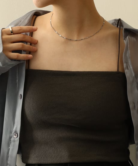 金属アレルギー対応 変形華奢チェーンネックレス サージカルステンレス swn09125ogg