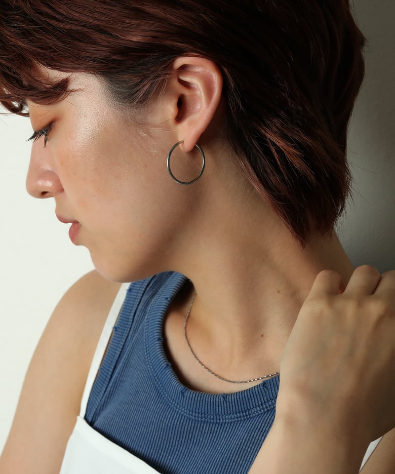 金属アレルギー対応 シンプルフープピアス 25mm サージカルステンレス