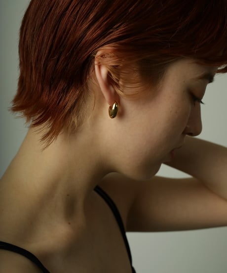 金属アレルギー対応 ぽってりニュアンスデザインピアス サージカルステンレス swp10085ogg