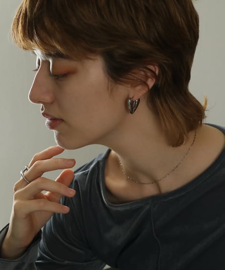 金属アレルギー対応 ボリュームハートモチーフピアス サージカルステンレス swp09085ogg