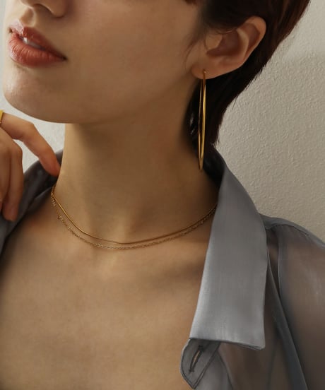 金属アレルギー対応 ニュアンスダブルラインネックレス サージカルステンレス swn45125ogg