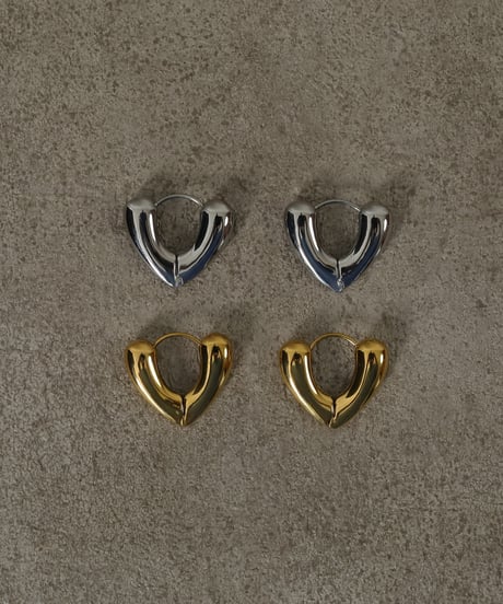 金属アレルギー対応 ボリュームハートモチーフピアス サージカルステンレス swp09085ogg