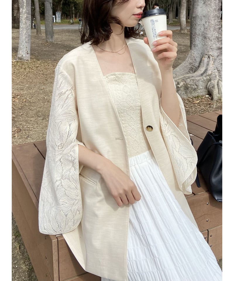 lace sleeve jacket（ivory） | 【Acka.】エーシーケーエー｜公式オ...