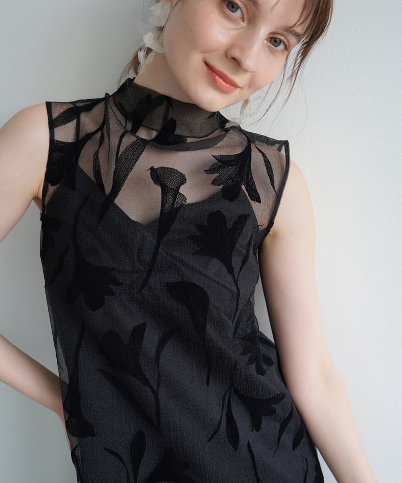 acka 試着のみsheer flower one-piece size1