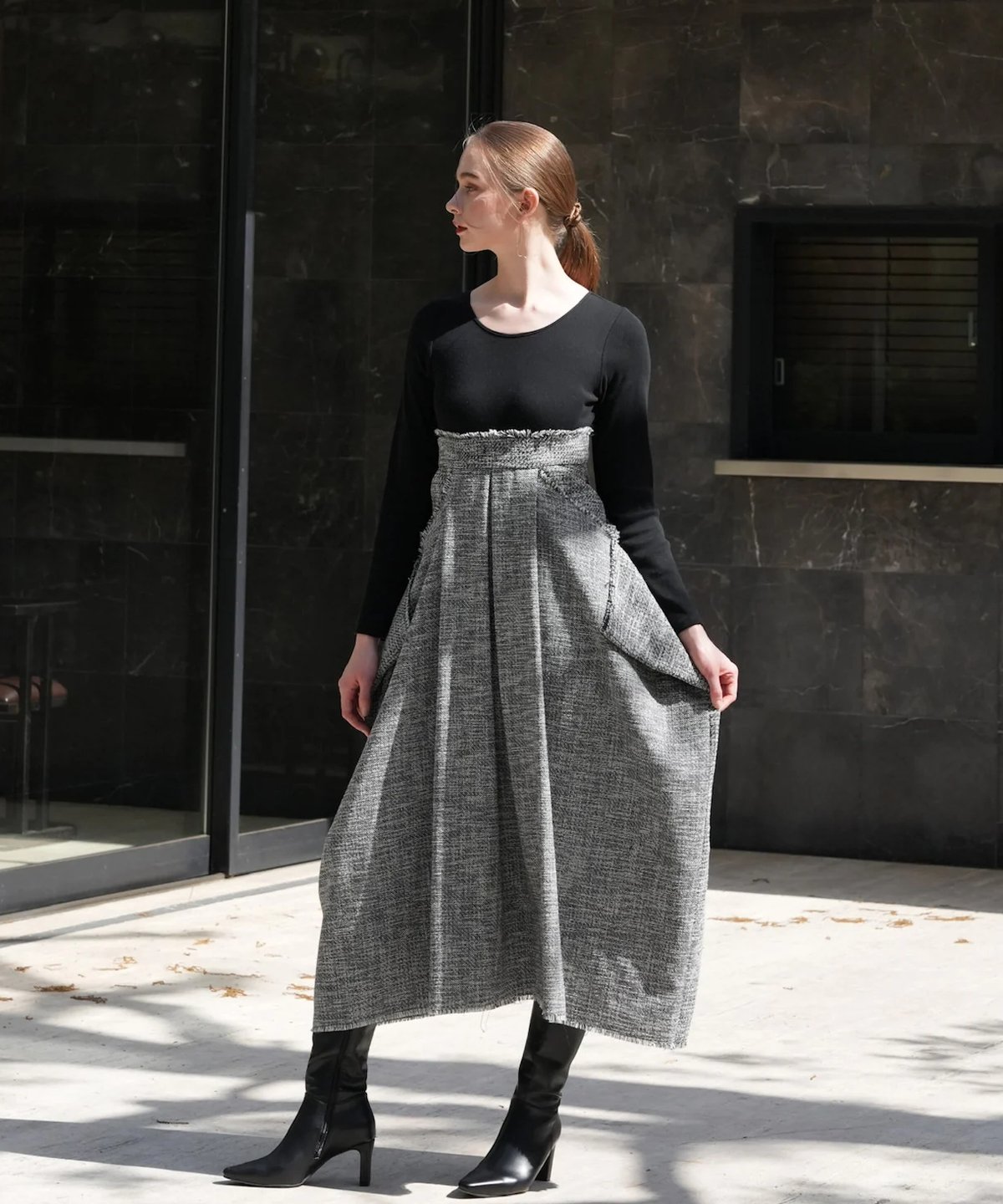 docking tweed cocoon one-piece | Acka.| エーシーケー docking tweed cocoon one-piece | Acka.| エーシーケー