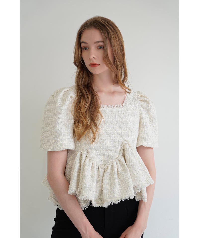 tweed peplum tops | Acka.｜ エーシーケーエー｜公式オンラインストア