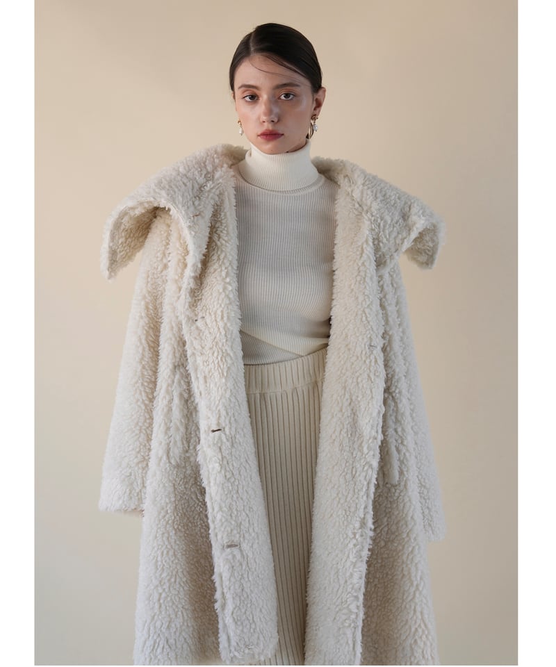 layered collar boa coat | Acka.| エーシーケーエー|公式オン layered collar boa coat | Acka.| エーシーケーエー|公式オン