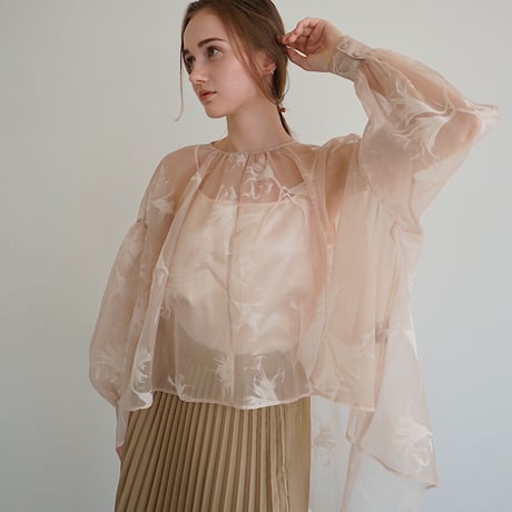 sheer over flare blouse（ivory）