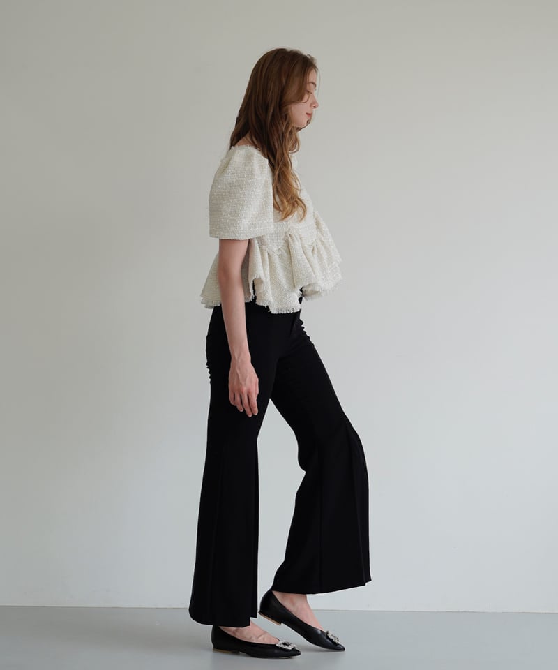 最終値下げAcka ette peplum tops 完売品 acka ツイードペプラムトップス