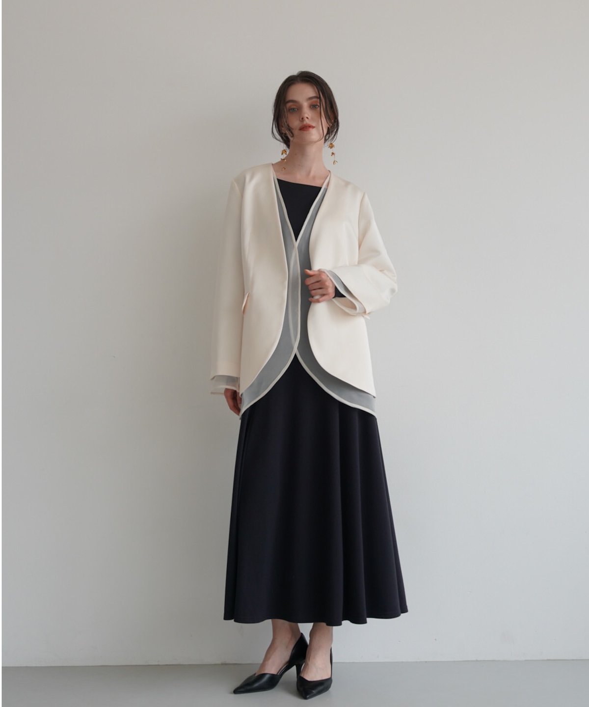 glossy no collar jacket | Acka.| エーシーケーエー|公式 glossy no collar jacket | Acka.| エーシーケーエー|公式