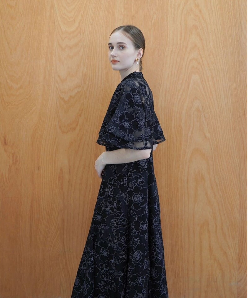 all sheer flower dress（black navy） | 【Acka.】エーシ...