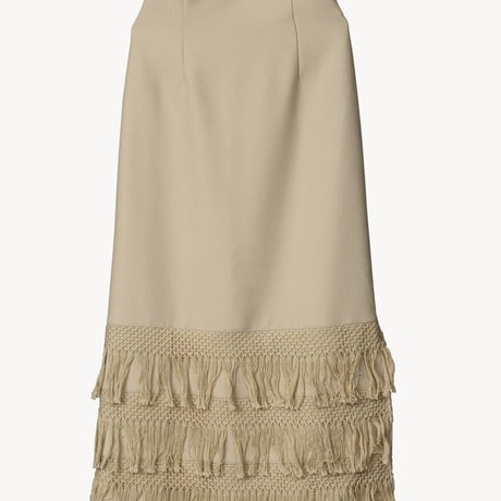 fringe long skirt（beige）