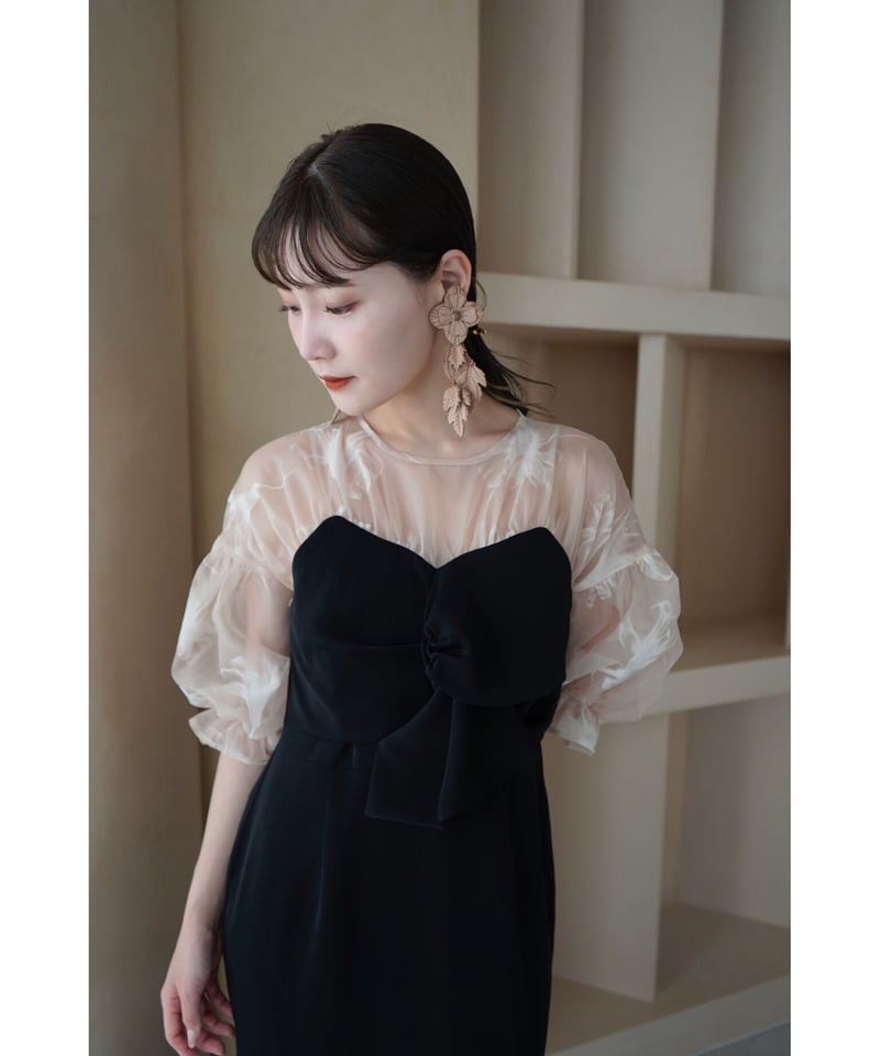 sheer puff dress  Acka一度着用しクリーニング済みです