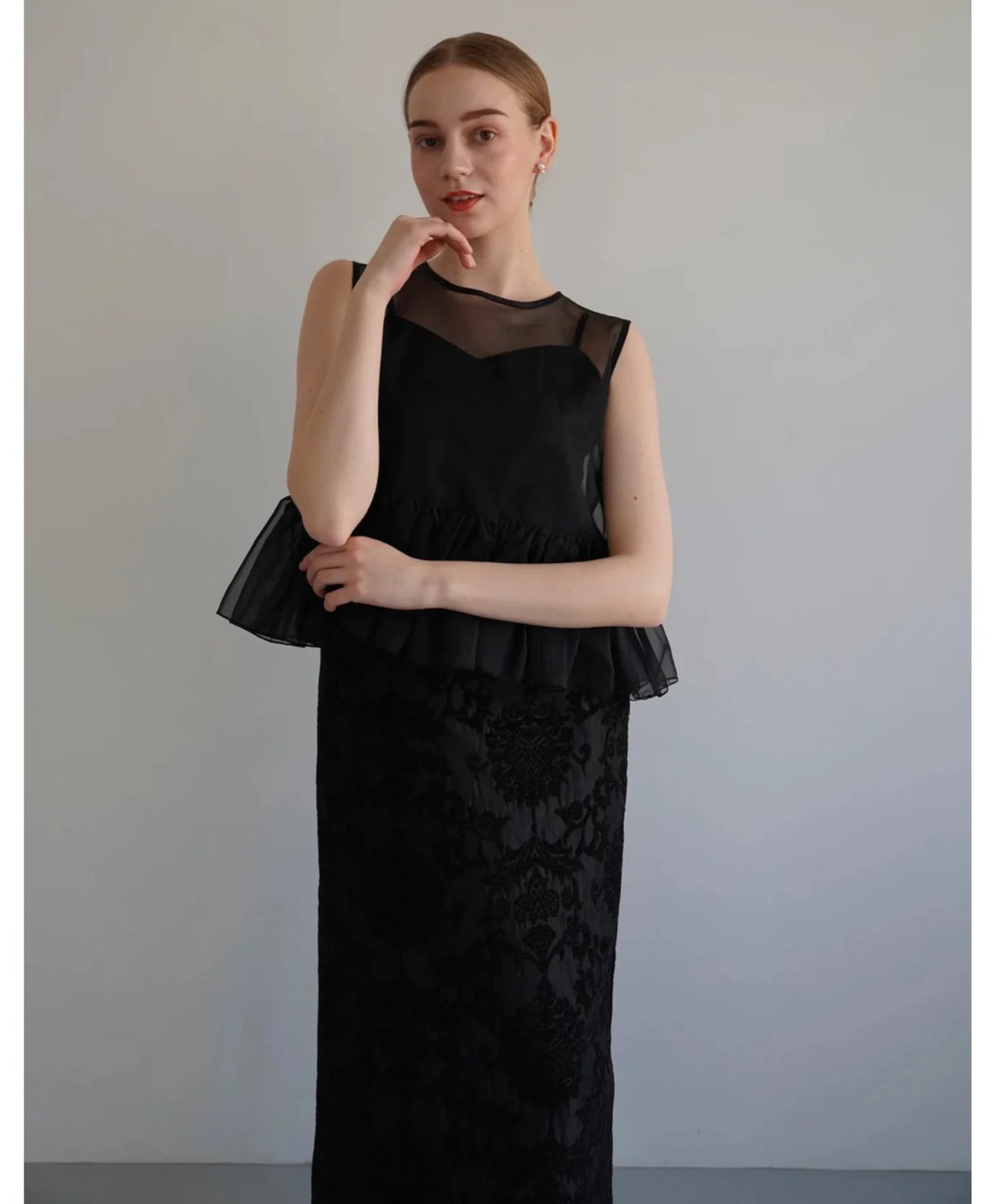 sheer vest camisole one-piece | Acka.| エーシーケーエー sheer vest camisole one-piece | Acka.| エーシーケーエー