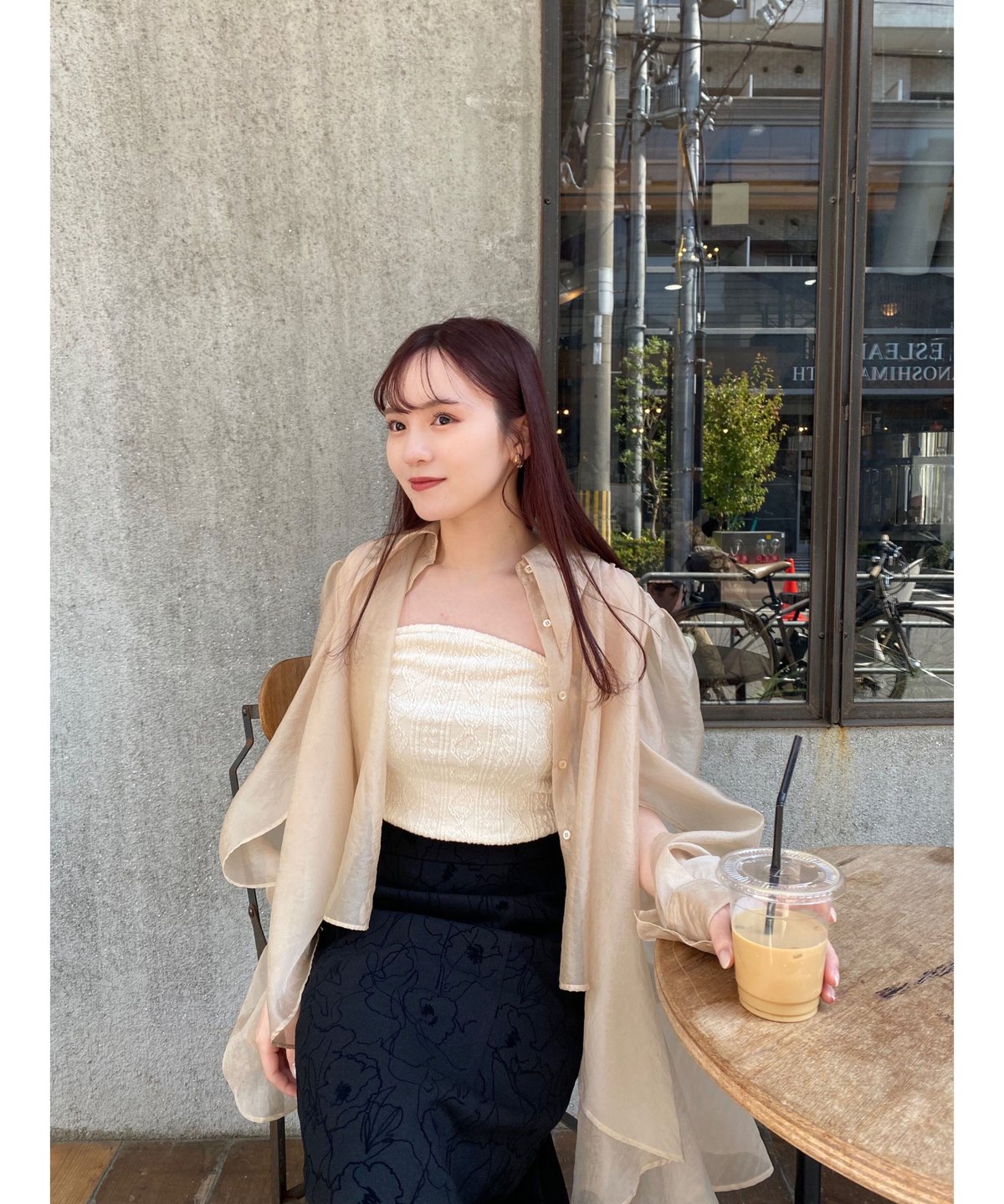 puff sheer shirt ( beige ) | 【Acka.】エーシーケーエー｜公式...