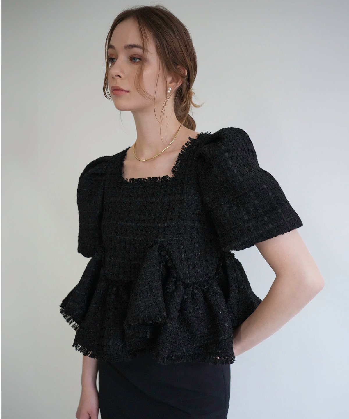 Summer Tweed Peplum Top 正規品 ブランドタグ付 Tweed Peplum Top