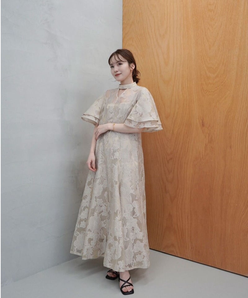 Acka all sheer flower dress