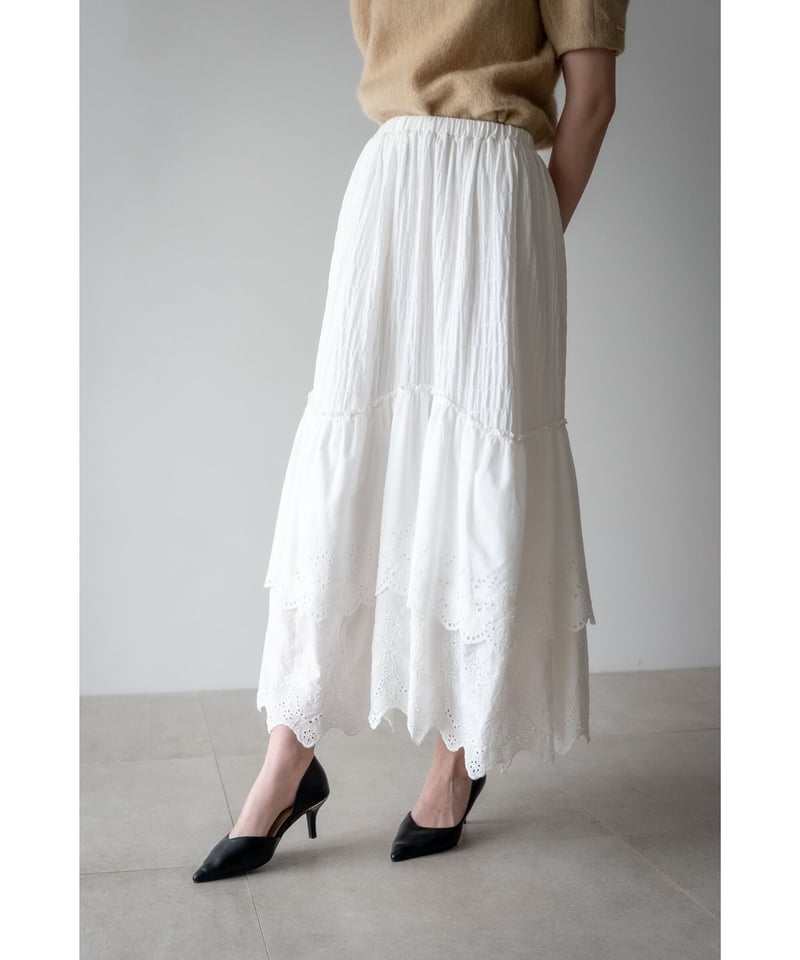 cotton lace skirt（white） | 【Acka.】エーシーケーエー｜公式オン