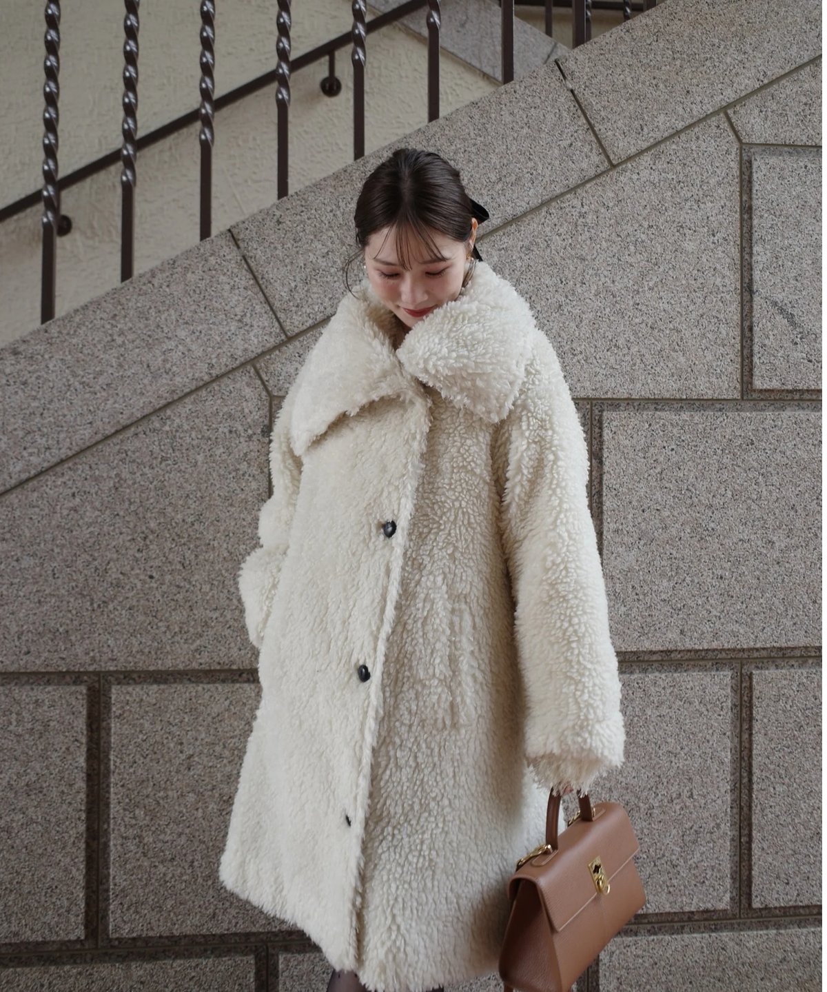 layered collar boa coat | Acka.| エーシーケーエー|公式オン layered collar boa coat | Acka.| エーシーケーエー|公式オン