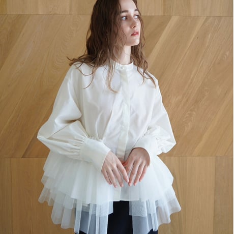 tiered tulle blouse